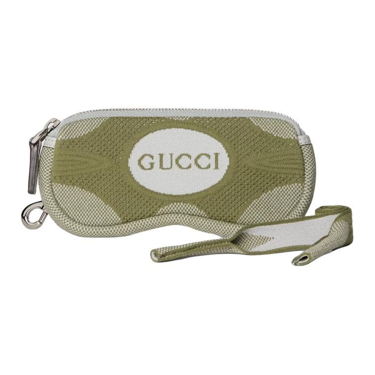 GUCCI Plain Knit Fabric Storage Bag Eyeglass Pouch Green Basic Set (Bag+Dust Bag)