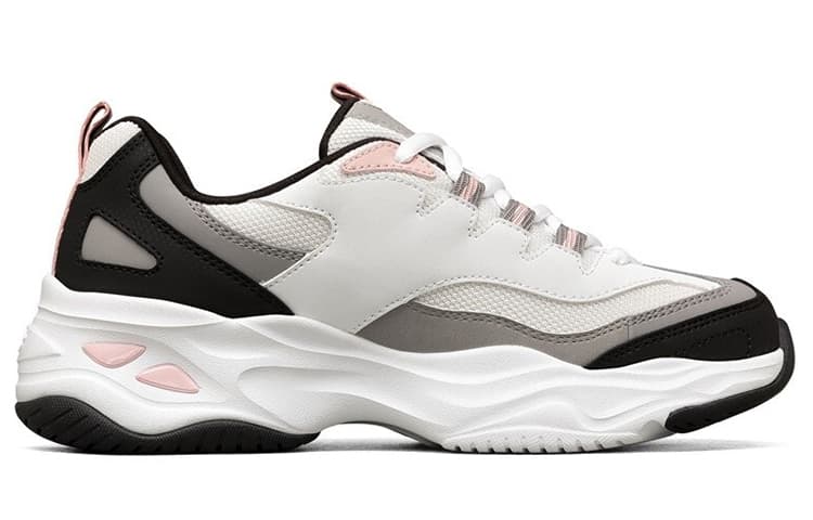 Skechers D'LITES Textile, Synthetic Chunky White Black Pink