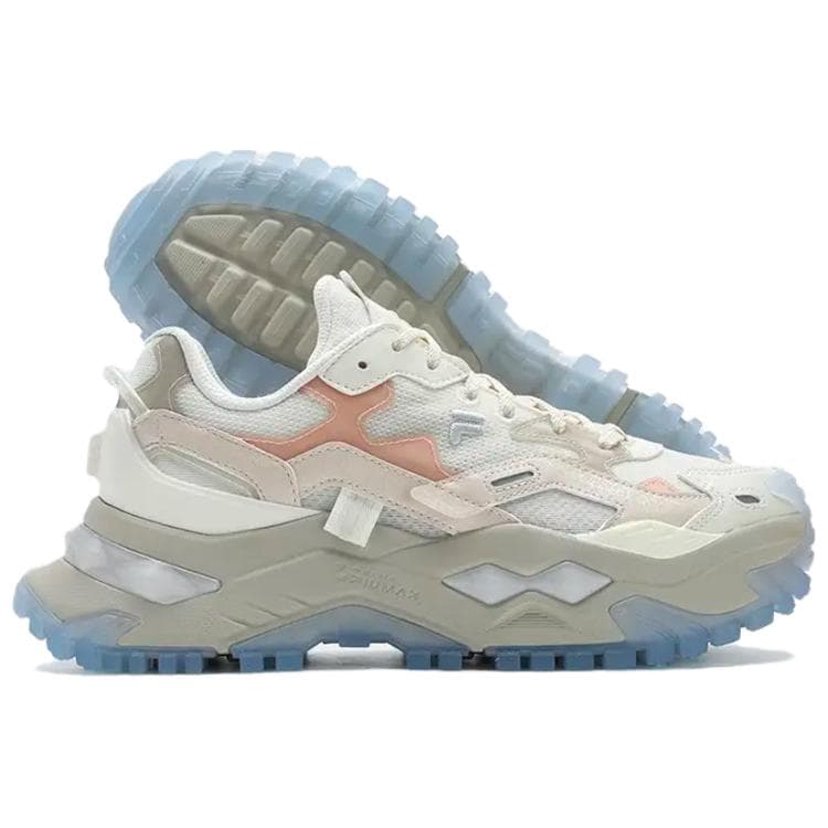 FILA FUSION Bianco Textile, Synthetic White Pink