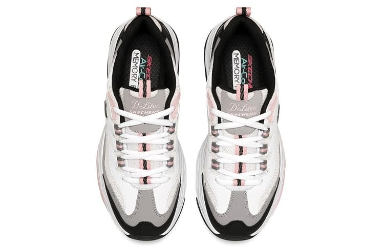 Skechers D'LITES Textile, Synthetic Chunky White Black Pink