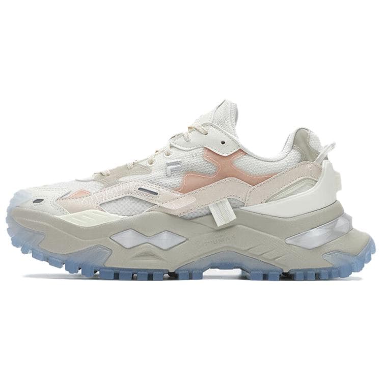 FILA FUSION Bianco Textile, Synthetic White Pink