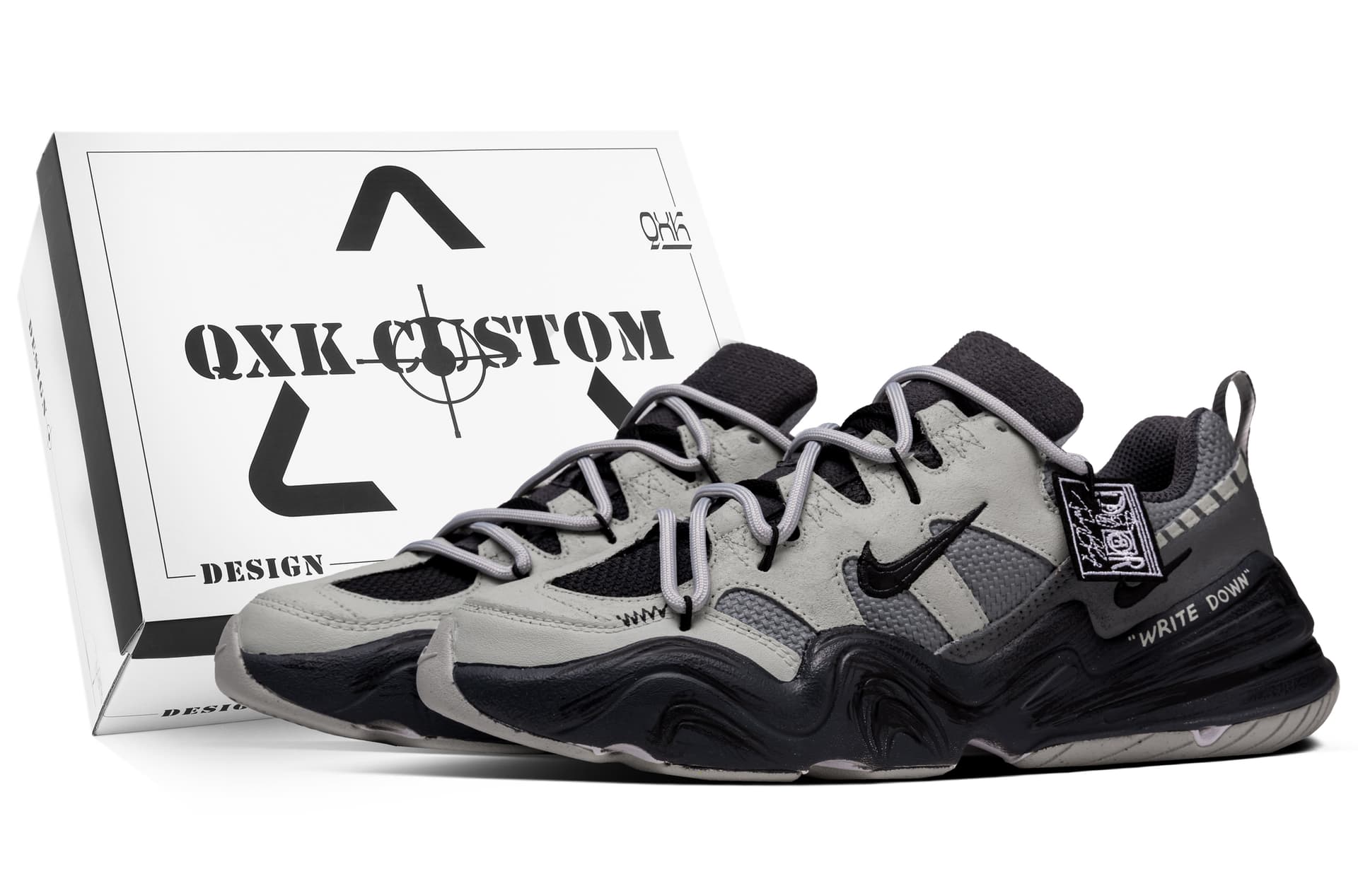 Nike Tech Hera Stone Path Box Suede Black Gray Black Gray[Special Shoe Box]