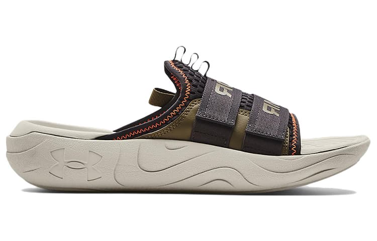 Under Armour Alpha EVA Rubber Sole Slide Slippers Khaki