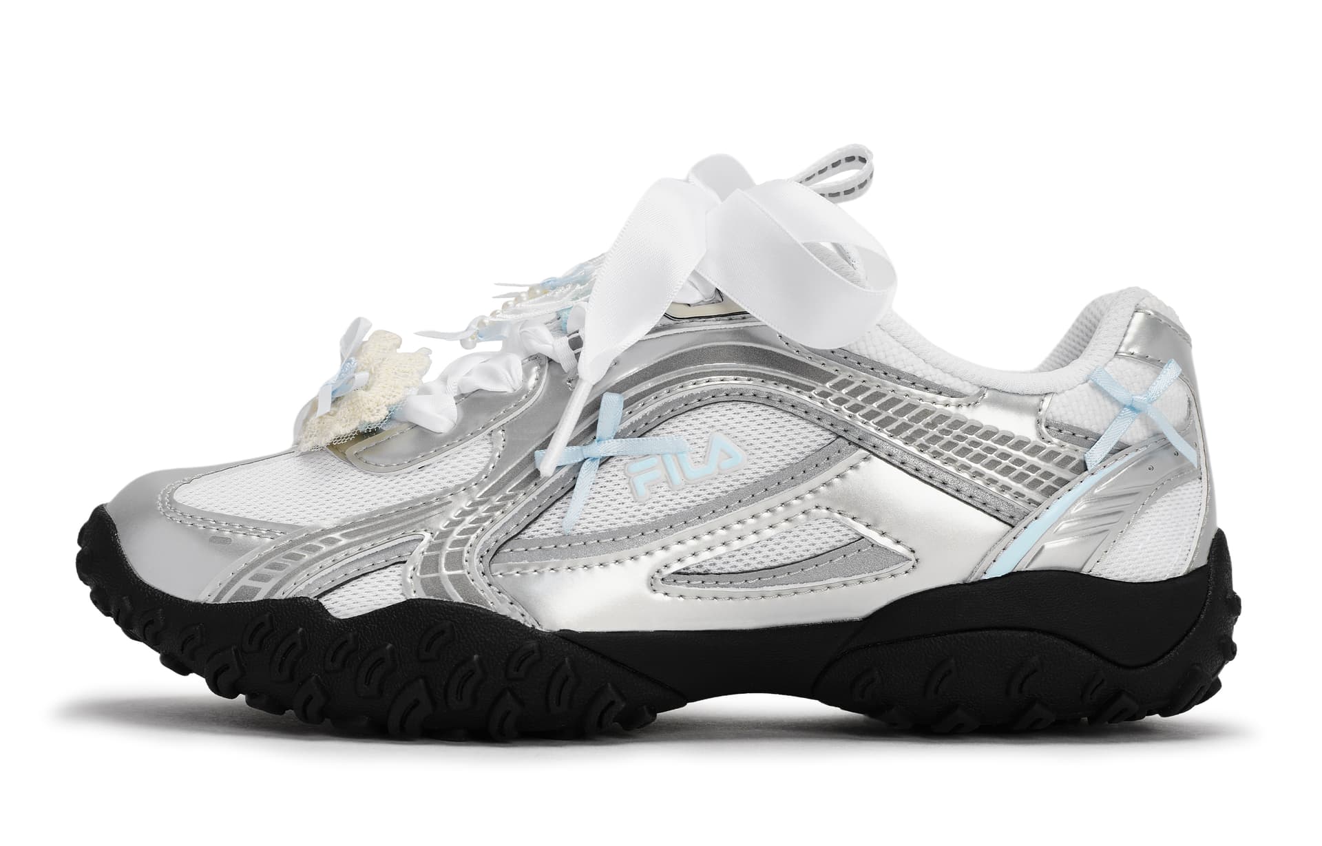 FILA PEBBLE Black White Silver Blue