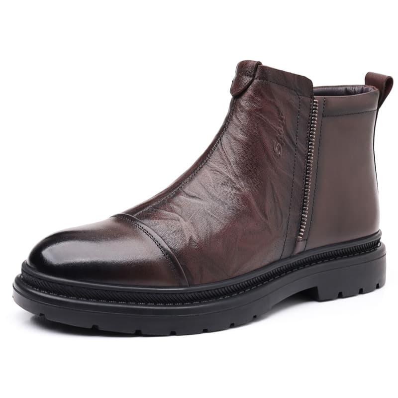 BANGQIAO Ankle Black Brown Brown FleeceLined