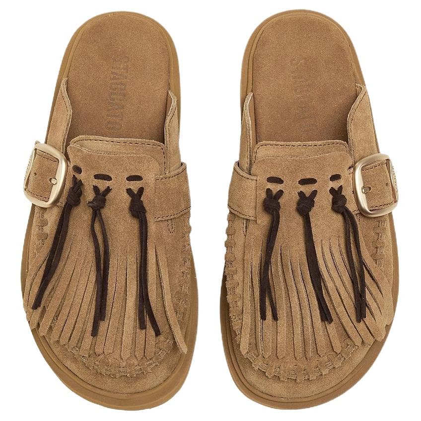 Staccato Fringe Closed Toe Slippers