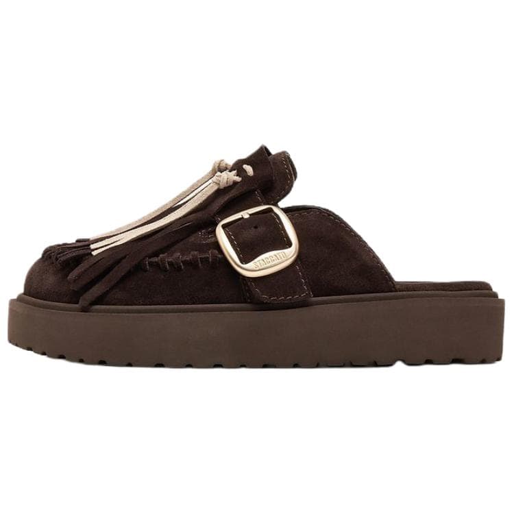 Staccato Fringe Closed Toe Slippers
