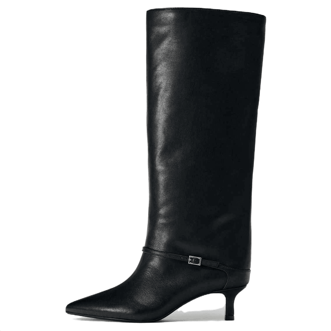 ZARA Cow Knee high 6.5cm Black