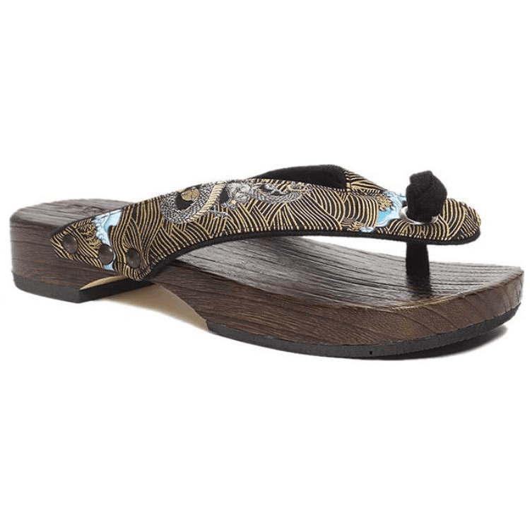 ONIARAI Flip Flops Black Gold