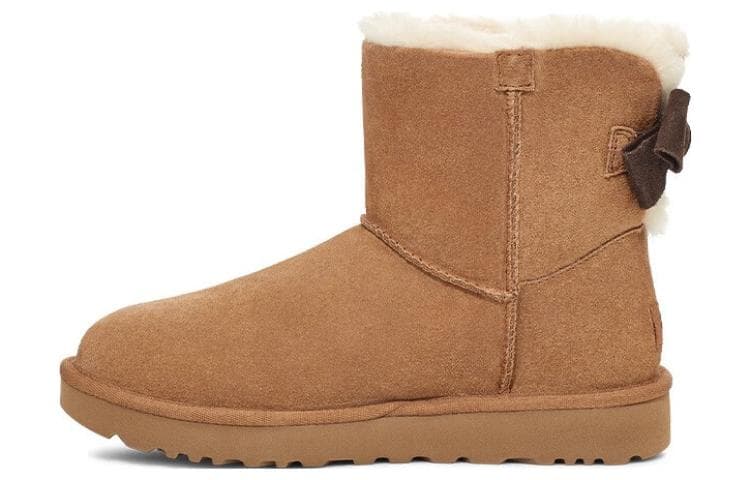 UGG Cow Split Winter FleeceLined, Round Tip Shaft Short Chestnut