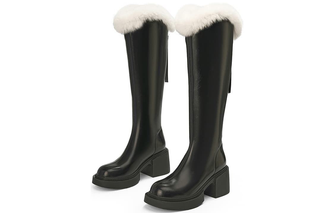 EBLAN Fleece Lined Cold Resistant, Comfortable Knee high Black