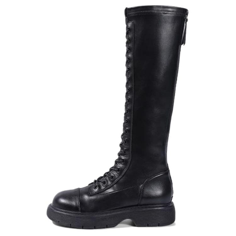 DAPHNE PU Knee high Black