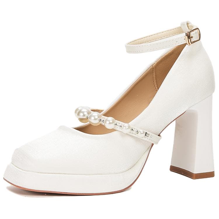 Lanza Chunky Heel White