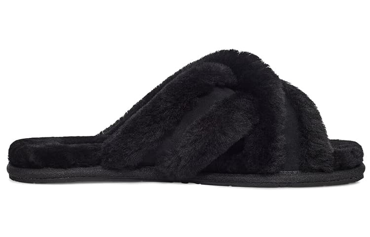 UGG Fleece Lined Thermal Mules Slide Slippers Black