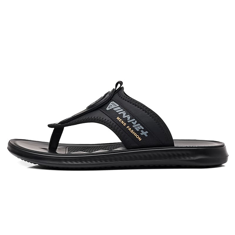 GONGFUHUOBAN Flip Flops Black Black