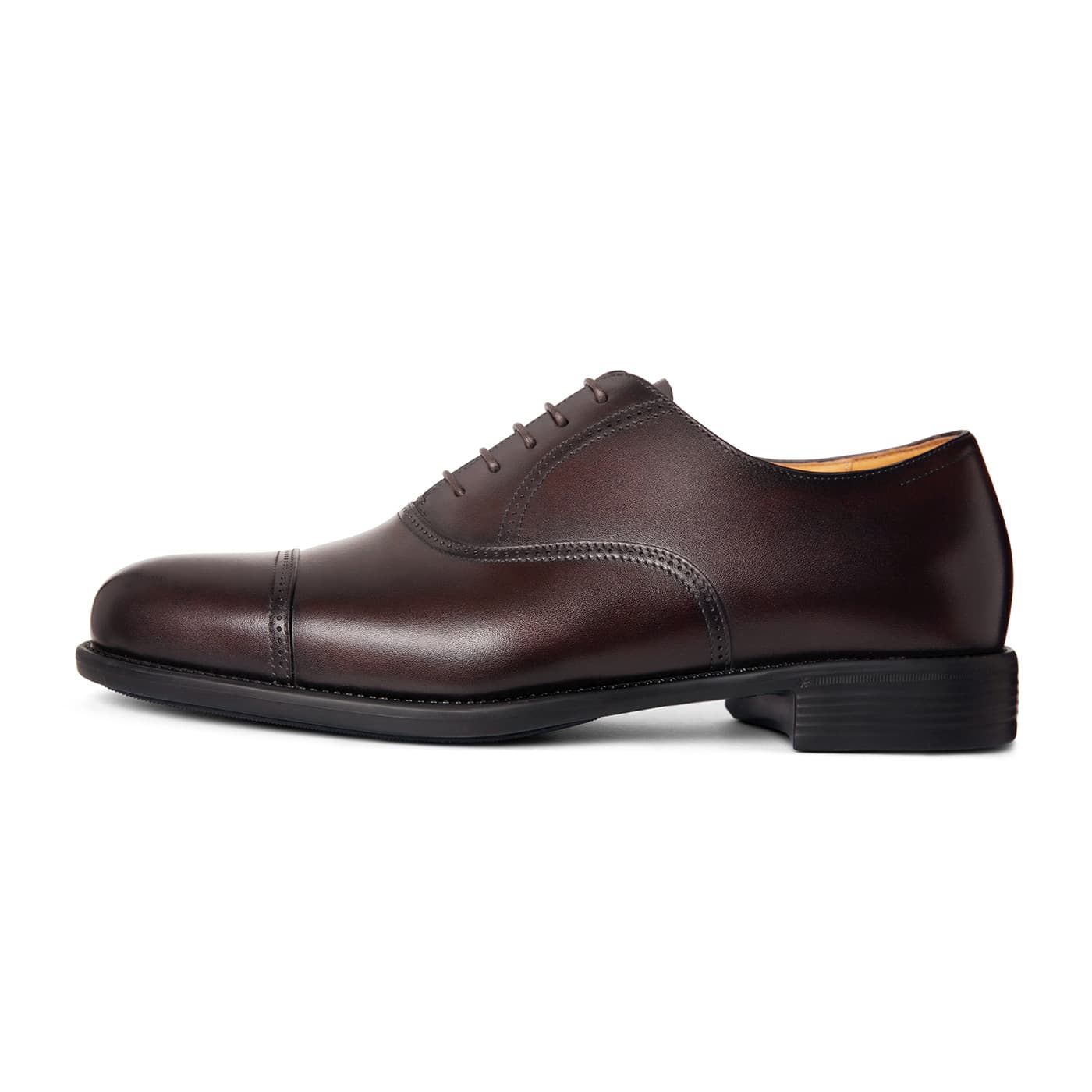 THOM WILLS Business Commuting Versatile Calfskin Oxford Old Money Style Dress Dark Coffee Polished