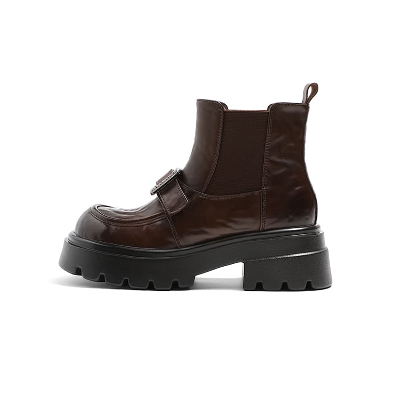 MIS. DANNY Cow Split Chelsea 6CM Brown