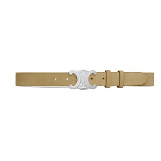 CELINE Suede Calfskin Stone Beige Width 3cm