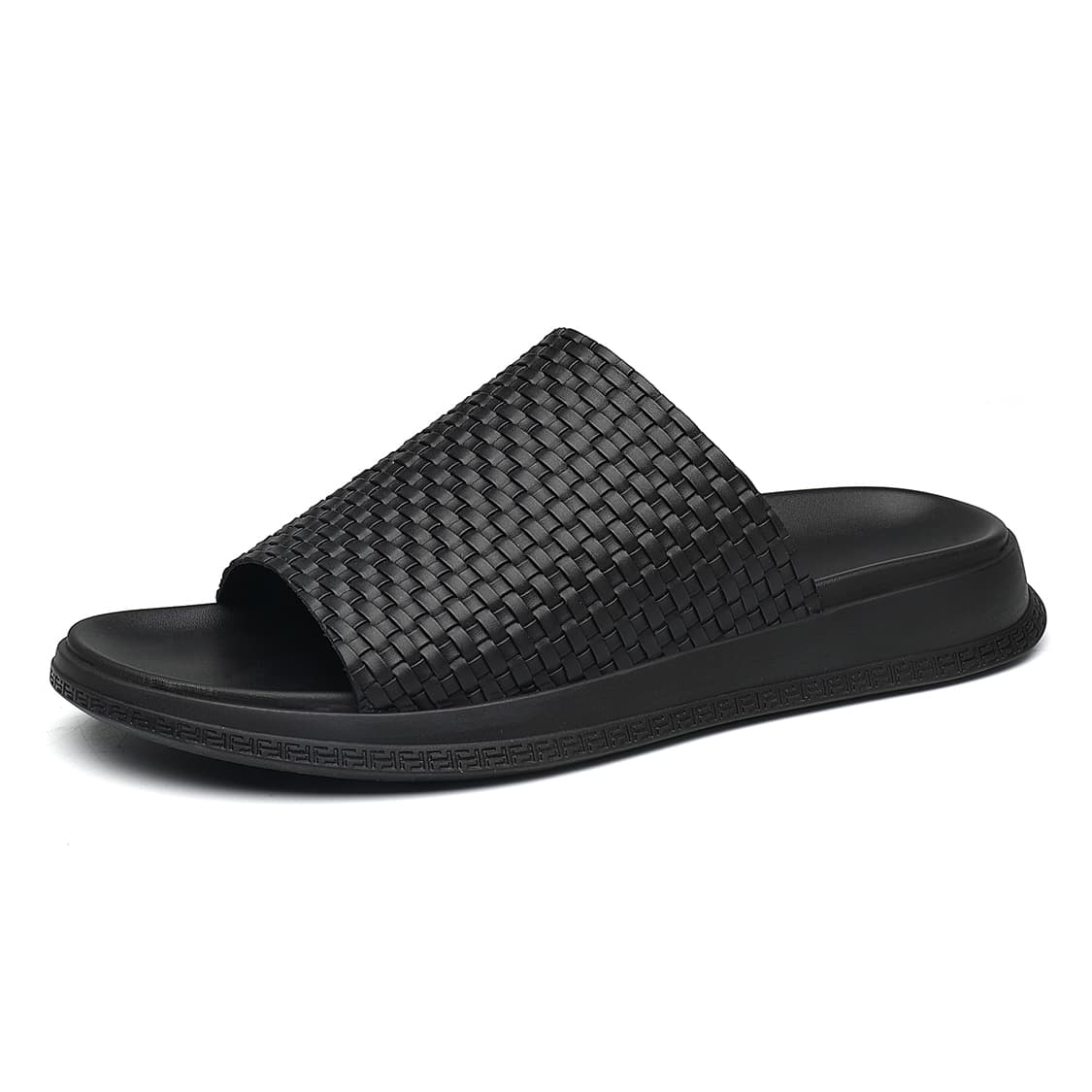 HUITE Woven Slide Slippers Black