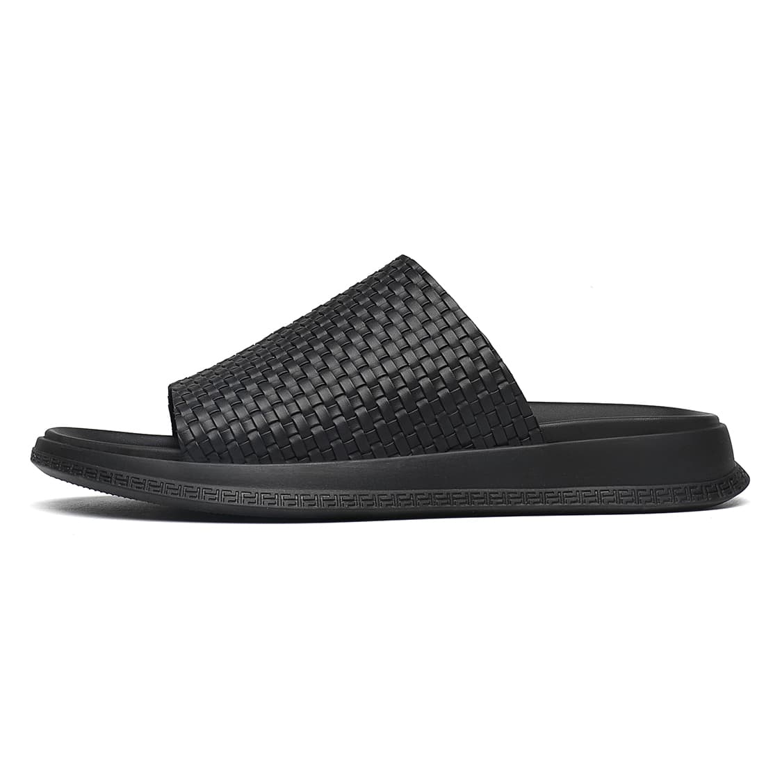 HUITE Woven Slide Slippers Black Black