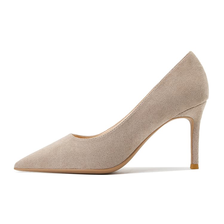 MCKP Suede Slim Heel 6cm Apricot