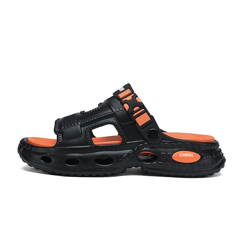 CAMOSI Slide Slippers Black Orange
