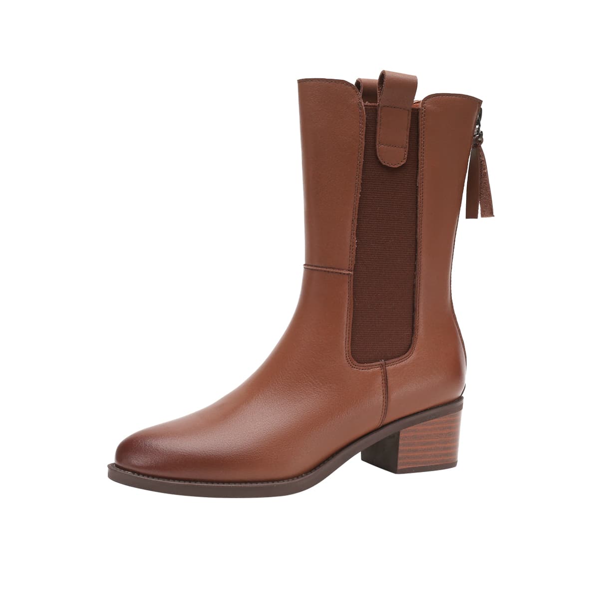 Safiya Sofia Chelsea Heel Brown