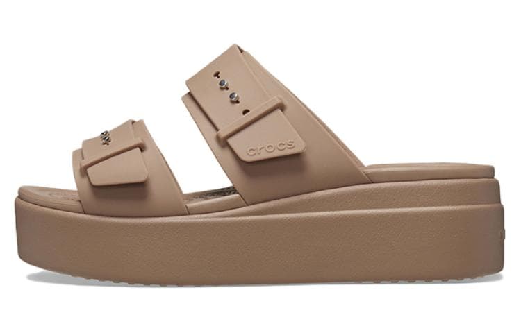 Crocs Brooklyn Sandal Wedge 'Latte' Khaki