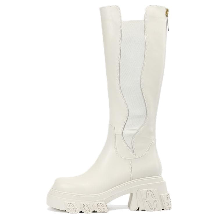 DIBO MANNER Flame Embossed Collection Grain Cow Mid Calf White
