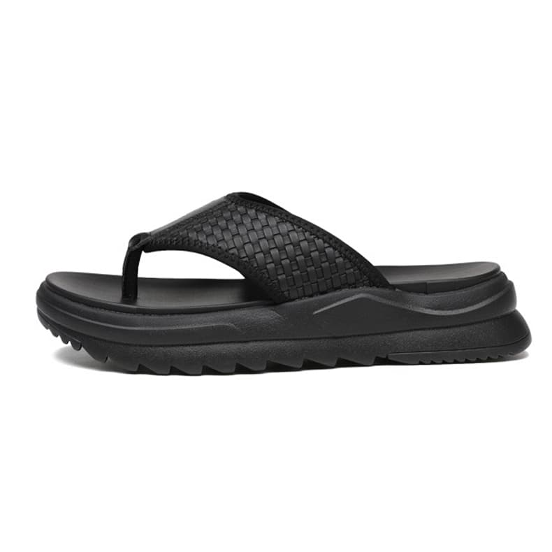 SENJIALUO EVA Stitching Odor Resistant, Flip Flops Black Black