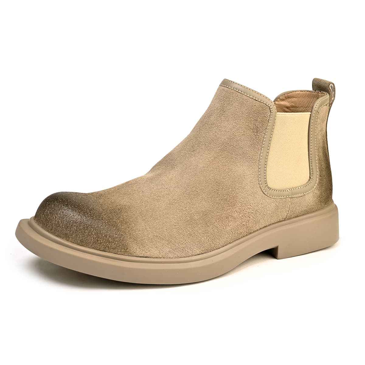 LEYGMENLG Cow Suede Ankle Length Chelsea Desert Gray