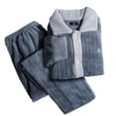 Clothing Sets (Gray Blue) Flannel Thickened/Lapel Cardigan with Pocket