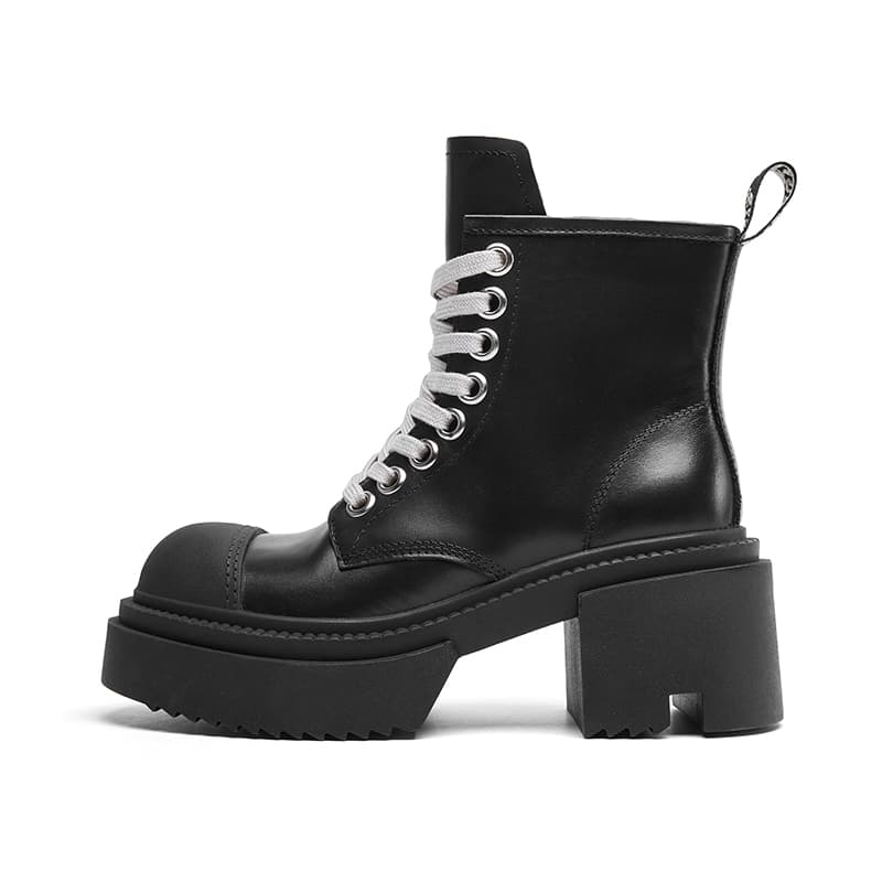 CHERYKALLY Maillard Style Ankle Cow Short Combat 8cm