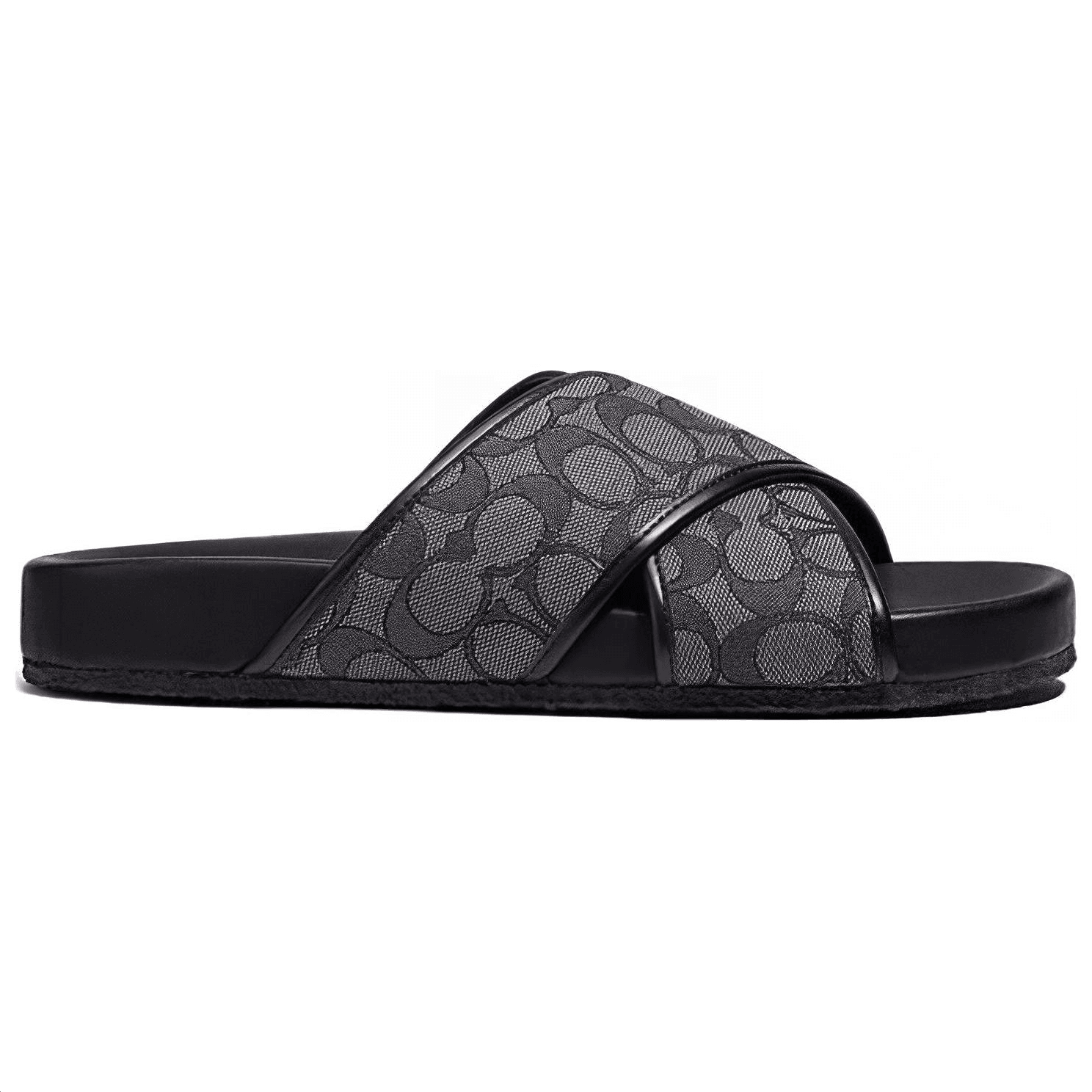 COACH Slide Slippers Gray Black
