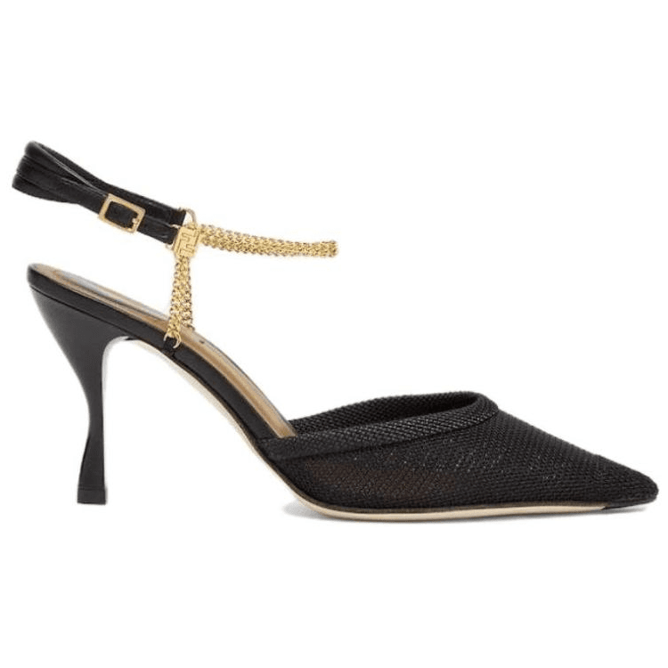 FENDI Colibrì Lite Flared Heel 8.5cm Black
