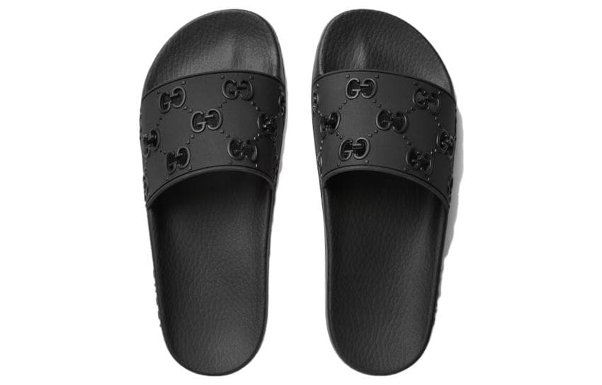 Gucci Wmns Rubber Gg Slide 'Black'