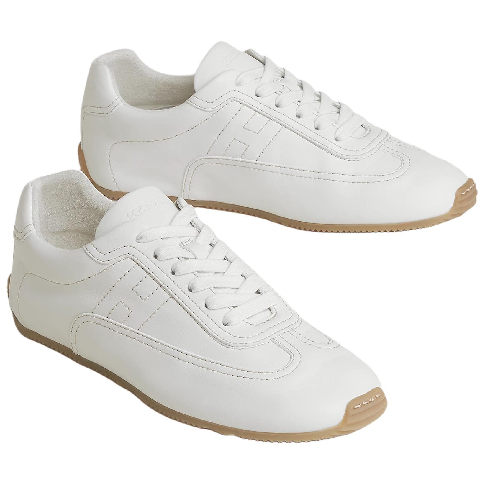 HERMES Master Cow Lowtop White
