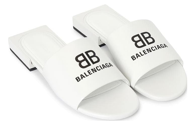 Balenciaga Box Slide Slippers White