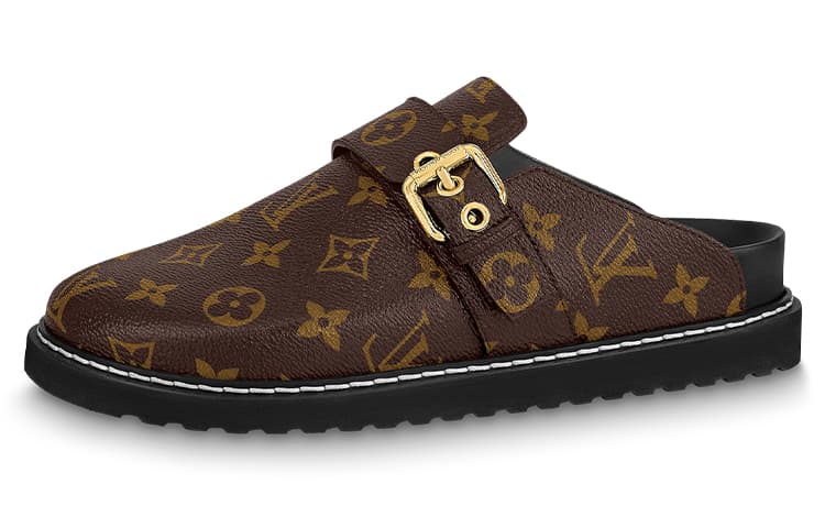 LOUIS VUITTON Closed Toe Slippers Brown