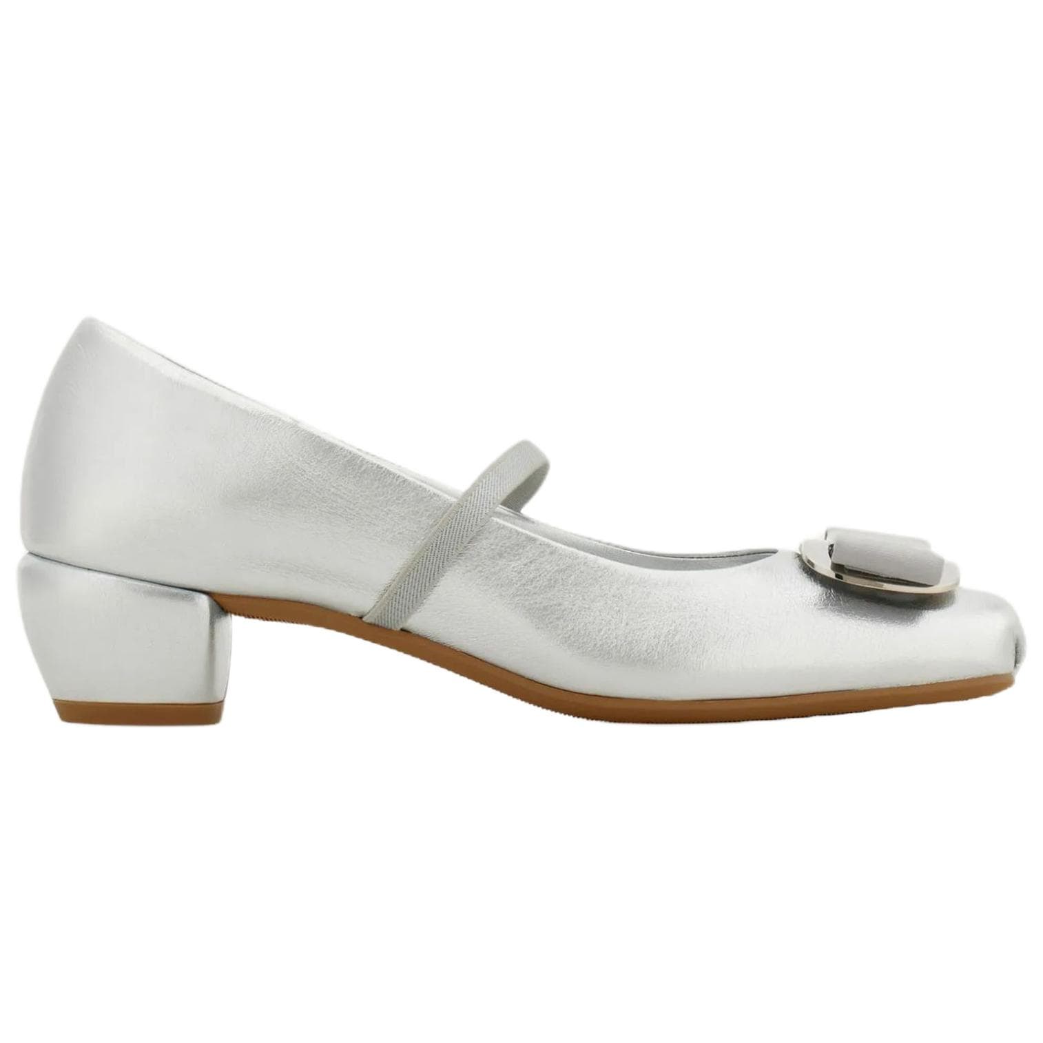 FERRAGAMO Vara 4cm Silver