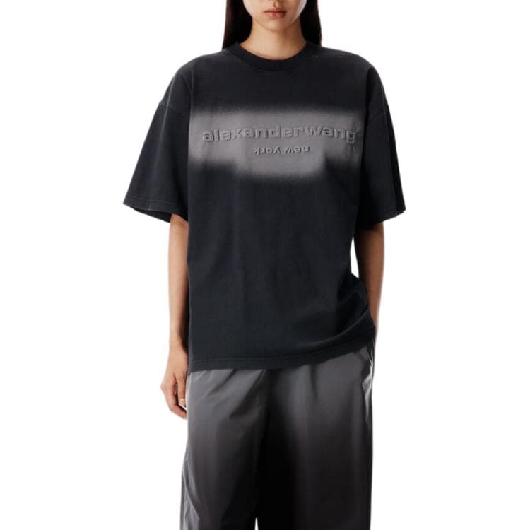 Alexander Wang Oversized Logo Embossed Crewneck TShirt