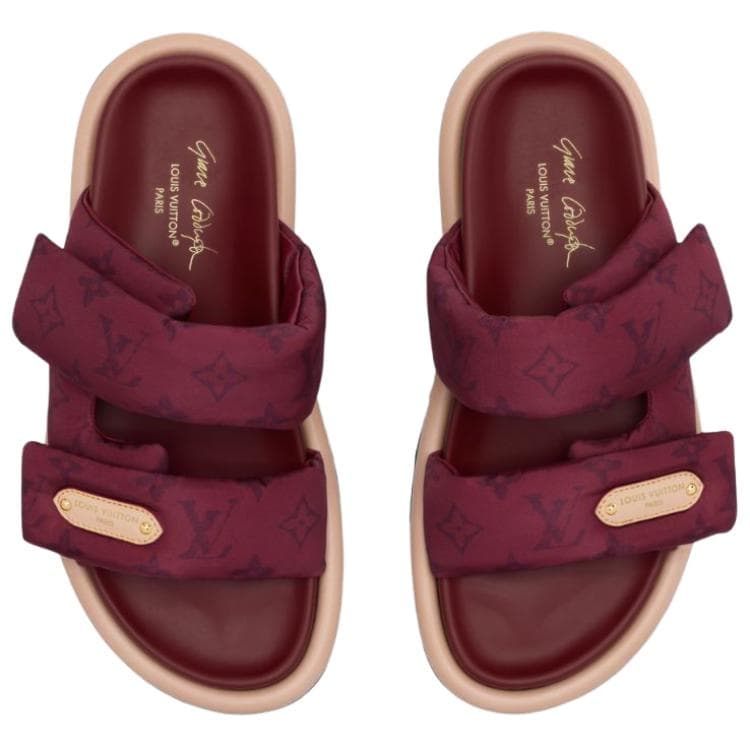 LOUIS VUITTON Slide Slippers Red