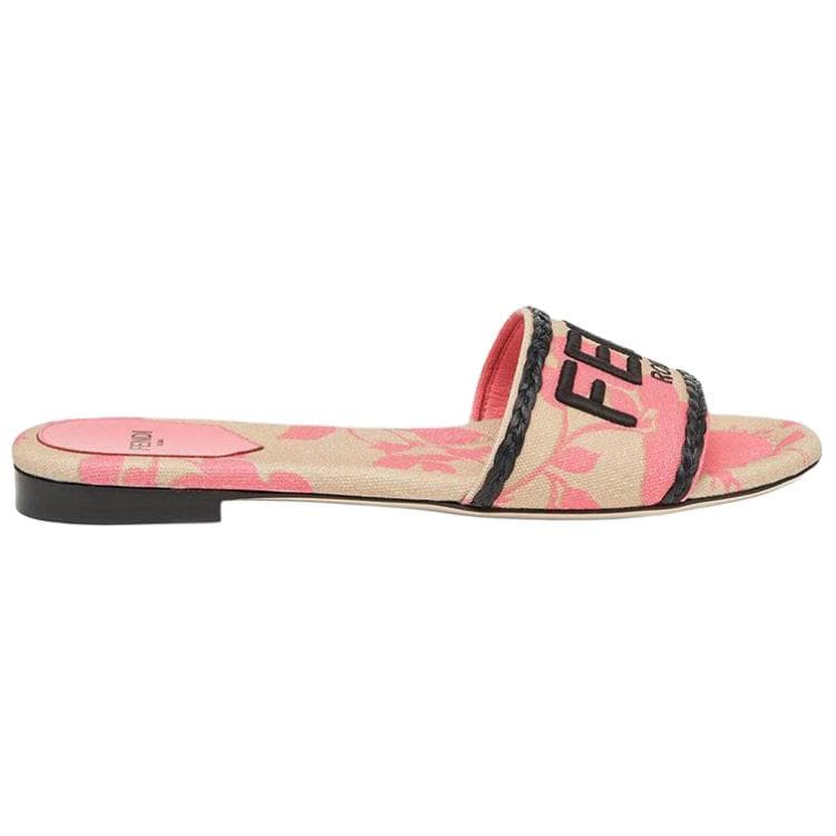 FENDI Embroideredlogo Slipon Slides
