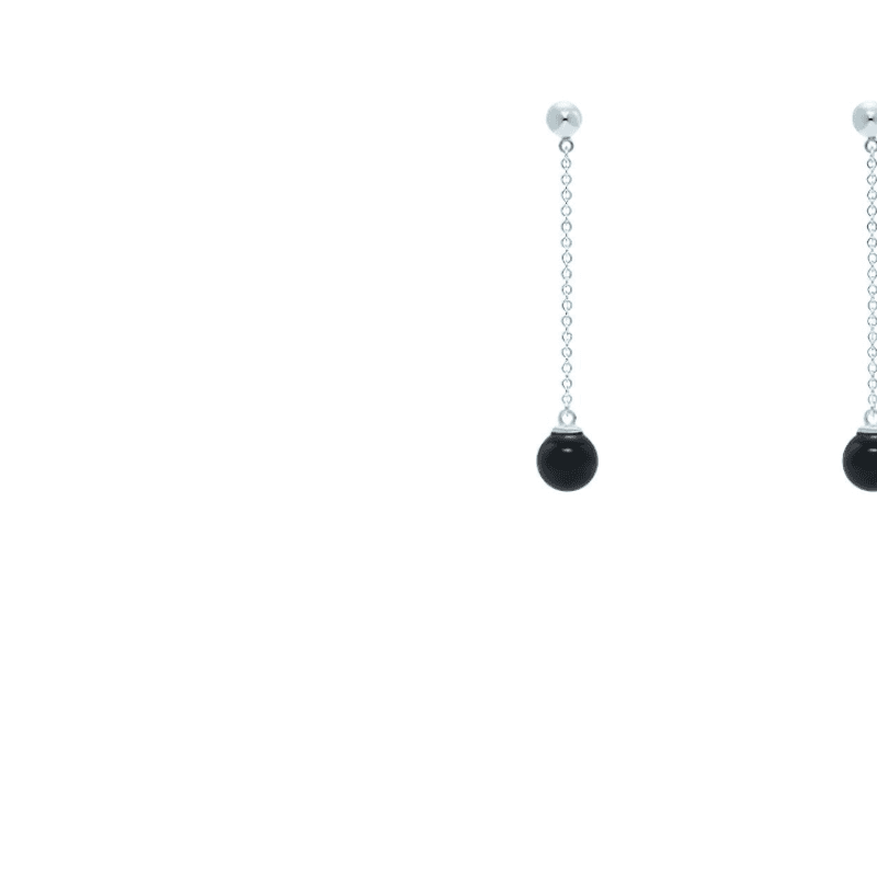 TIFFANY & CO. 925 Sterling Silver Earrings Black