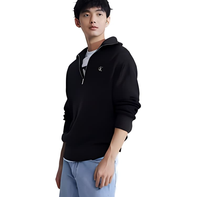 Calvin Klein Knitwear Space BlackBEH HalfTurtleneck Moderate Straight Fit