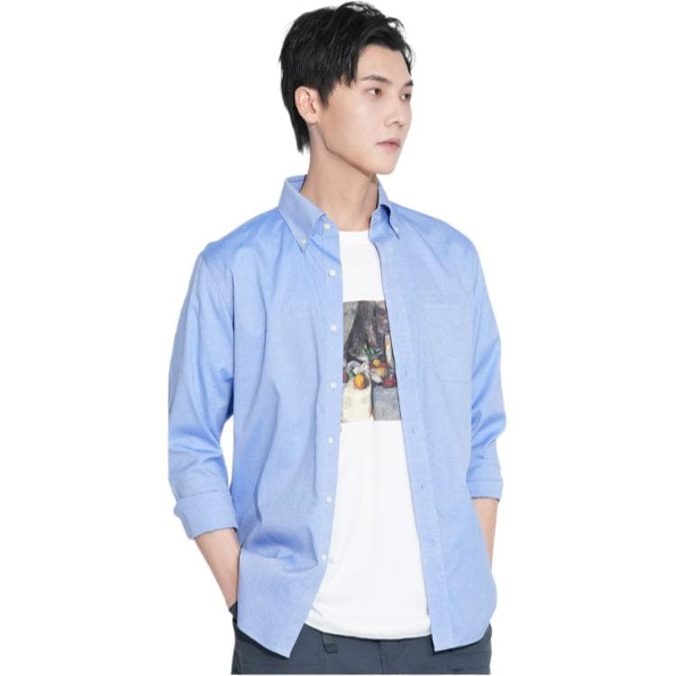 UNIQLO Shirts 64 Lake Blue Pointed Collar Moderate Other 64 Lake Blue