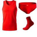 Red 4 Pack (1 Tank Top+1 Briefs+2 Socks) Pure Cotton SkinFriendly/Celebration Red