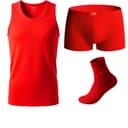 Red 4Piece Set (1 Tank Top+1 Boxer Shorts+2 Socks) Pure Cotton Soft/Celebration Red