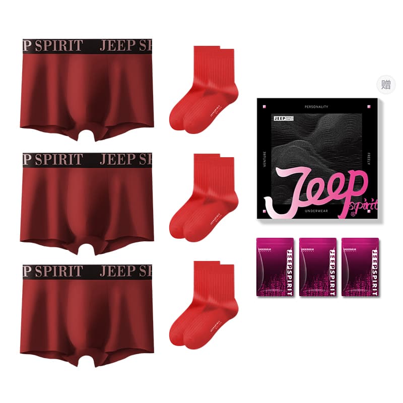JEEP SPIRIT Set 3 Pack 3 Pack (All Red)+3 Pack