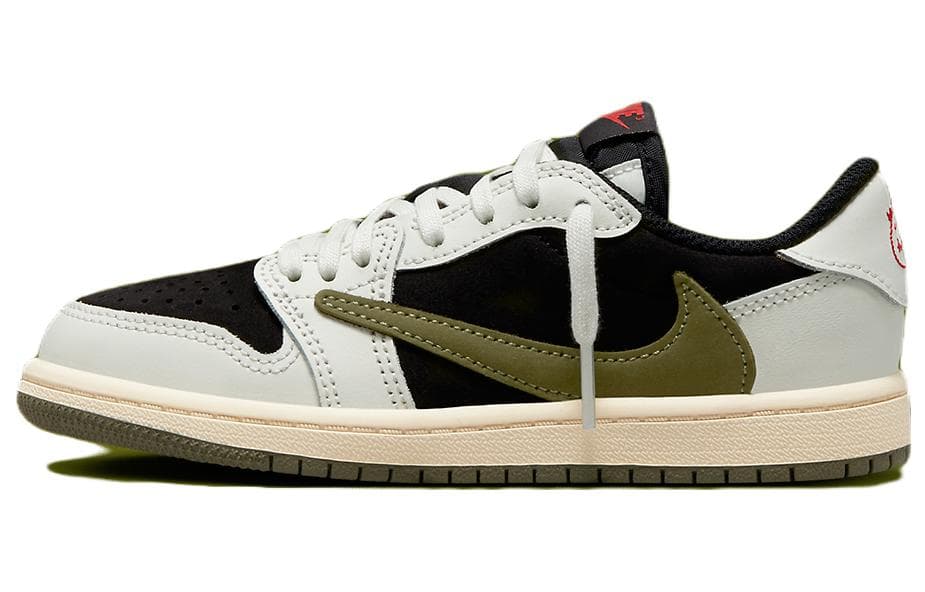 Jordan x Travis Scott Air Jordan 1 OG 'Olive' PS Children's White Black Green